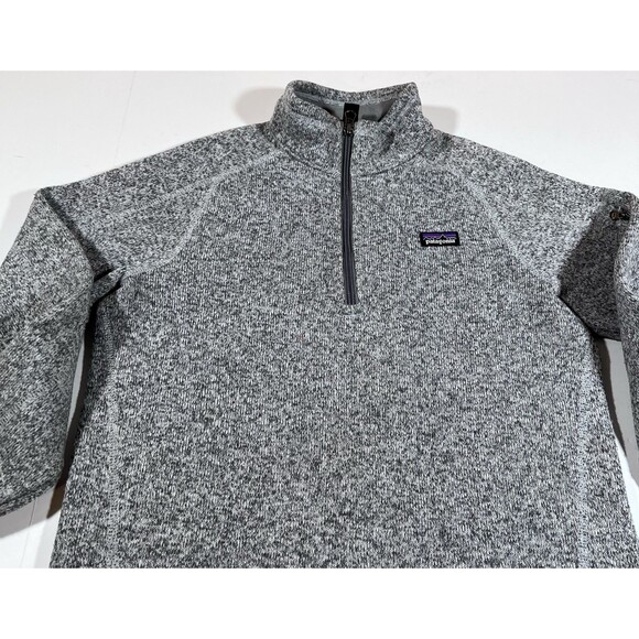 Patagonia Better Sweater Heather Grey 1/4 Zip Pullover Fleece Youth XL 14 - Picture 4 of 13